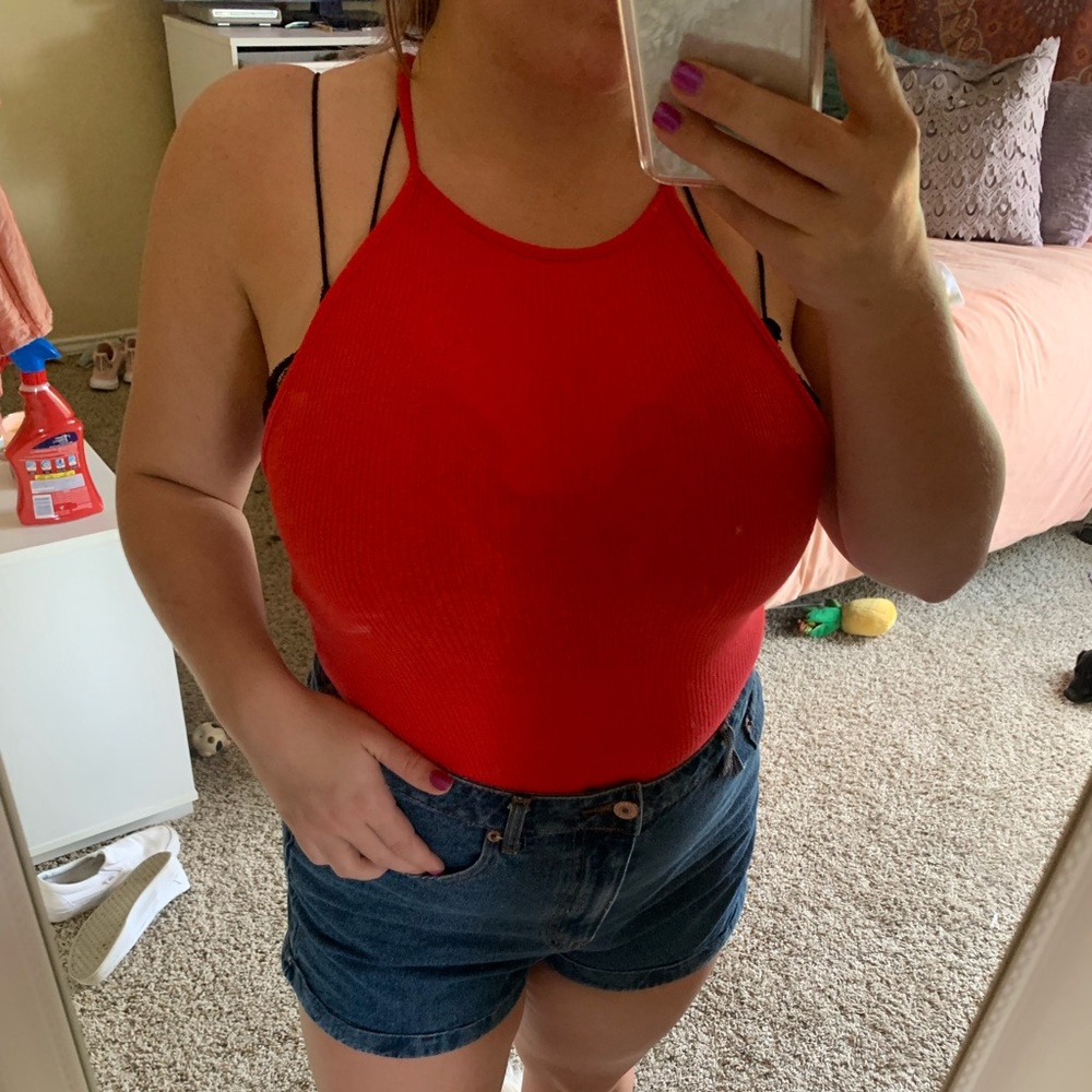 Red body suit